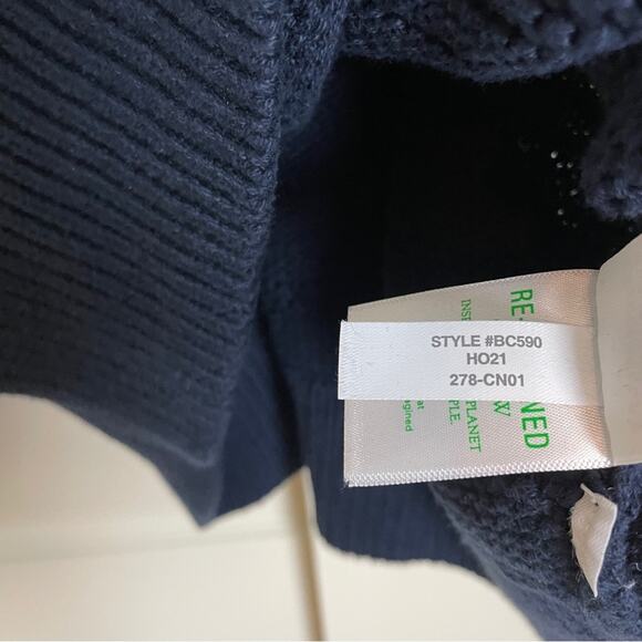 J. Crew Navy Hand Knit Guernsey Stitch Sweater 100% Cotton - Picture 8 of 8